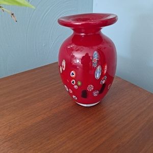 Red Millefiori Vase